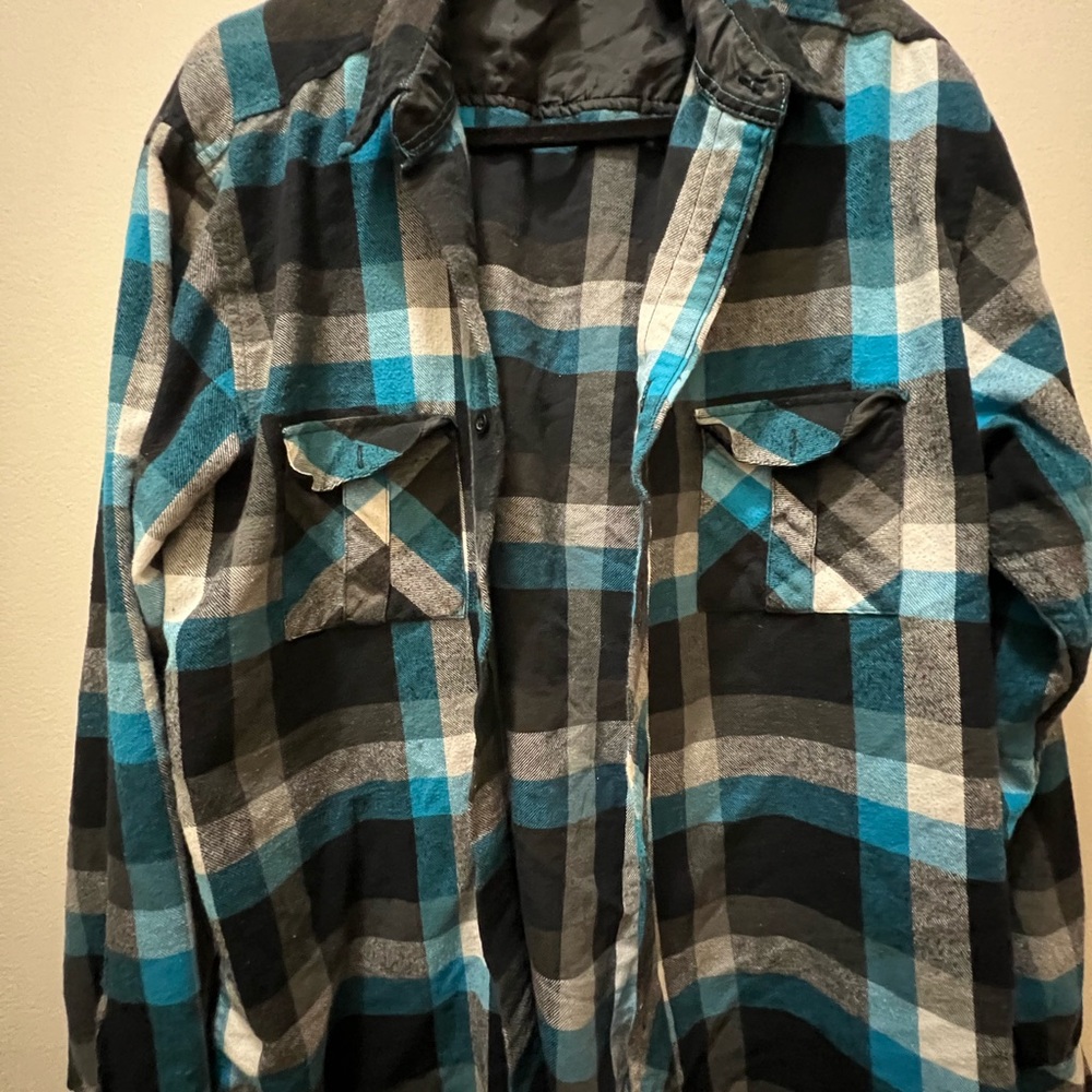 Burnside Blue and Black Lightweight Shirt Jacket